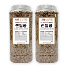 더알찬곡물 통에담은 브라운 렌틸콩 4kg (2kgx2통), 2개, 2kg