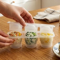 동글동글 대코 원형주먹밥틀3구-김밥틀 모양틀 도시락 원형밥틀, 1개, 칼라