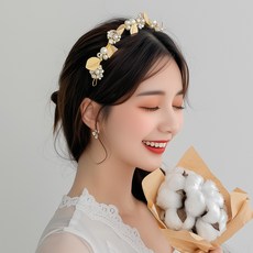 글램디브 나뭇잎 화관 셀프웨딩 브라이덜샤워, 1개