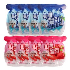 틱톡젤리 딸기 4개입 160g x 4p + 포도 4개입 160g x 4p 세트, 1세트