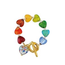 臺灣出貨 原創設計小衆孟子義衕款彩虹愛心手鏈, 1個, 彩虹手鍊