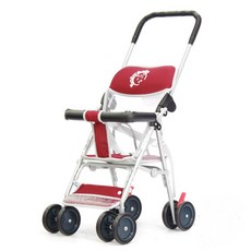 BabyBabe 輕便型手推車，單手秒收，透氣舒適，多段調節，加大遮陽，安全穩固, 紅