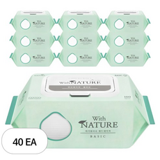 위드네이쳐 베이직 아기 물티슈 엠보싱 캡형, 40개