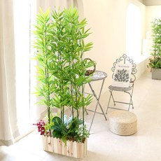 인테리어 인조대나무 조화나무 화분 파티션 가림막 대나무 세트, 1개, 나무울타리화분 세로형 중 청죽세트