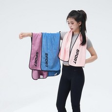 運動毛巾 加長 速乾 吸水, 1條裝, 30*110cm 磨砂袋裝 ,酷汗巾 綠 1條裝, 綠