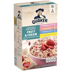 퀘이커 인스턴트 오트밀 버라이어티 프루트 & 크림, 240g, 1개