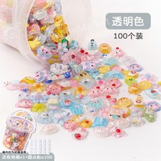 포카꾸미기 파츠재료 다꾸 탑꾸 휴대폰케이스 각종 악세서리 꾸미기 DIY, 6. 대형 투명색상 100개/보관통