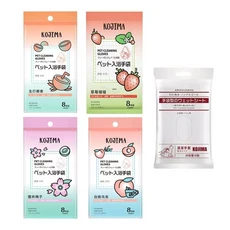 寵物免沖洗手套濕巾 白桃烏龍，溫和清潔配方，去除異味，手套式設計方便使用, 1個, 8個裝