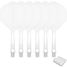 CeeLife 6pcs 몰드 다트 비행 및 샤프트 일체형 액세서리 블랙화이트블루레드 2BA CF02ASML, Small, Black