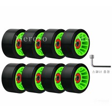 Merero 롤러 스케이트 바퀴 렌치가 있는 휠 실내 쿼드 8개, 1개, 그린