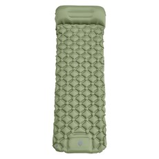 按壓充氣防潮睡墊 TPU腳踩按壓充氣睡墊 戶外單人/雙人充氣墊 露營床墊 超輕便攜睡墊, 按壓充氣防潮睡墊單人可拼接春雨綠