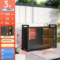 77ang 조립식창고 개인창고 창고선반 창고 야외보관함, Pine 스모크그레이 3칸 길이100x너비35x높이86