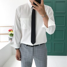NOMCHIK 男士寬鬆版型襯衫 大尺碼 防皺彈性西裝襯衫