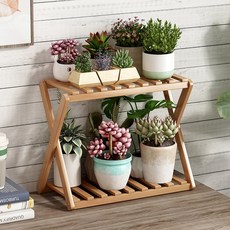 DSAZ 화분대 2단 화분받침대 화분정리 진열대 화분선반, 민트(50cm)