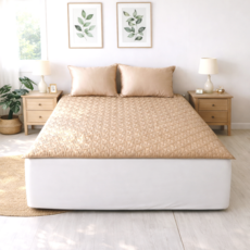 직접제작 60수 모달 미끄럼방지 돌 흙침대 패드 토퍼, 베이지