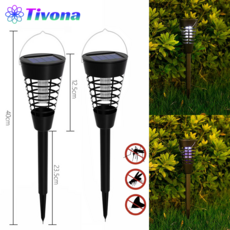 Tivona 실외태양광 블루라이트포충기 휴대용 무선 설치 모기 퇴치기, QQ-12