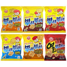 오뚜기 뿌셔뿌셔 각 1개 (떡볶이+양념치킨+불고기+바베큐+버터구이오징어맛+화끈한매운맛), 1세트, 540g
