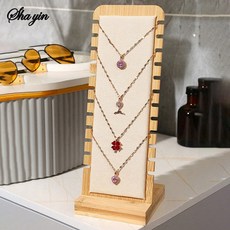 1개 소나무 목걸이 진열대 분리형 보석 보관판 대용량