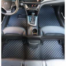 지엠지모터스 자동차 매트 카매트 퀼팅 가죽 바닥 장판 시공 효과 1열 2열 플로어 호환매트, 올블랙