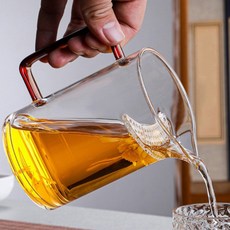 메이마운틴 유리잔 거름망 숙우400ml 레드 유리머그컵