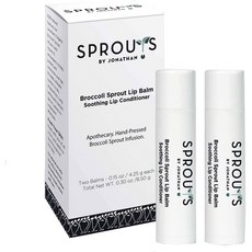 Jonathan Sprouts 브로콜리 스프라우트 립 밤 수딩 컨디셔너 4.25g, 2개입