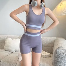 COSYEVNO 트레이닝 세트 여 요가 런닝 피트니스 스포츠 브라 패드 노와이어 투피스