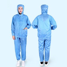 VEGA 제전복 크린룸 후드 투피스 상하세트, 블루, 1개