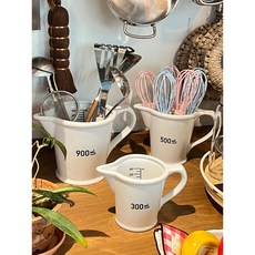 덜튼 세라믹 저그 3size / 300ml 500ml 900ml 도자기 계량 컵, 1개