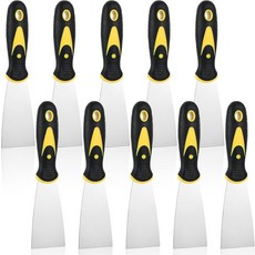 10 PCS 2인치 퍼티 나이프 스테인리스 스틸 스패클 페인트 스크레이퍼 녹슬지 않는 유연한 금속 도구 제거 벽지 진흙 석고 스크레이핑 적용 드라이월 수리