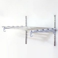 리빙아이 국내산 스테인리스 베란다 다용도 선반 스텐 시스템 벽선반 창고 펜트리 수납, 실버, 1단