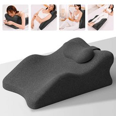 Lunoire 편안한 휴식 메모리폼 베개 목 어깨 지지 통기성 좋은 침대 사무실용 건강 베개, 1개, 진 그레이