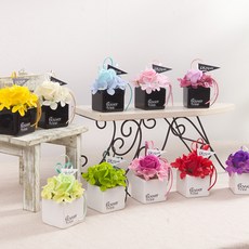 쁘디 홈데코 인테리어 조화화분 모음 꽃 장식 소품 카페 테이블 2, 14.러브비누장미화분 12cmP-레드, 1개