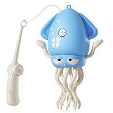 【Rising】跳舞章魚 禮物 交換禮物 扭扭章魚 跳舞八爪魚 魔性跳舞 自動感應避障 解壓玩具, 藍色, 1個, （附贈專用釣竿）