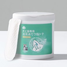 寵物專用耳部清潔指套濕巾，溫和清潔貓狗耳朵污垢, 1個, 潔耳指套50片