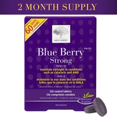 노르딕 블루베리 스트롱 빌베리 루테인 눈건강 영양제 황반 색소침착 개선 120정 캐나다내수용, 1개, 60회분