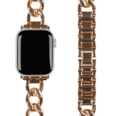 모할랩 애플워치 3/4/5/6/7/8/9/SE 호환 메탈 체인 스트랩+ 보호필름 1p 세트, 03로즈골드, 41mm