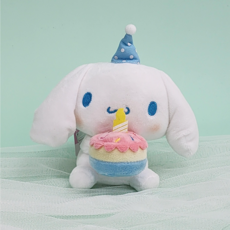 BSC 산리오 생일케이크 13cm 인형 키링 가방고리 생일선물 시나모롤 마이멜로디 쿠로미 귀여운 캐릭터 인형, 21 시나모롤 생일케이크