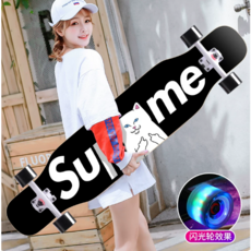 롱보드 댄싱 스케이트 보드 42인치 스케이드, 검은고양이플래시휠-소형선물, 1개