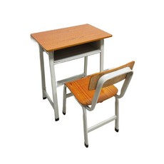 레트로 책상 학교 나무 교실용 옛날 의자 강의실 책걸상 초등학교, 오렌지 쿠션 40x70cm