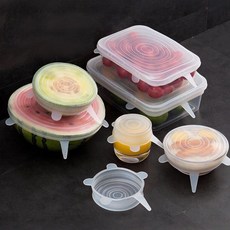 다용도 실리콘 뚜껑 6종세트 고탄력 실리콘랩 전자렌지 잔반보관, 1개