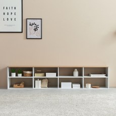 오픈형 TV 거실장 수납장 200cm P0000BGR, 화이트, 화이트