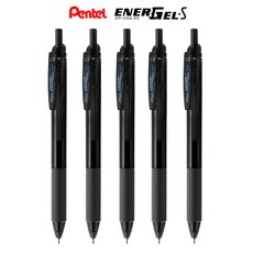 PENTEL 에너겔 에스 볼펜 0.3mm 중성펜 BLN123-A, 5개, 블랙