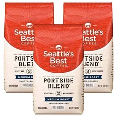 Nestle 네스프레소 시애틀스베스트 포스트사이드 블렌드 미디움 로스트 커피원두, 340g, 3개, 홀빈(분쇄안함)