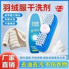 羽絨服乾洗劑 免水洗去污去油漬 附贈刷頭 適用於衣領袖口 泡沫型清潔劑 100ml, 1個, 【1盒裝120ml】體驗