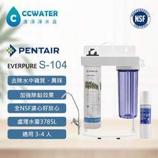 清淨淨水店 Everpure S104 生飲級雙道淨水器，烤漆腳架，含NSF前置PP濾心全配備, 缺貨勿下單,缺貨