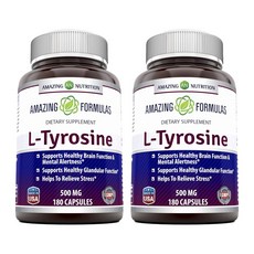 AMAZING NUTRITION L-Tyrosine膠囊 500mg, 2罐, 180顆