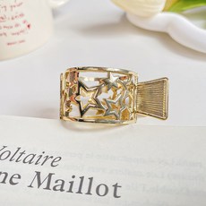 Gulicc 古莉可 簍空星星高馬尾固定神器，高馬尾支撐髮夾，增高顱頂蓬鬆髮墊, 金色, 1個