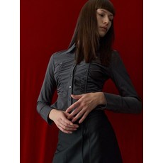 매장정품 제너럴아이디어 라운드 컷 셔링 셔츠 [CHARCOAL] WBD4L03507