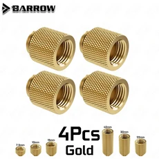 남성-여성 확장 피팅 7.5/10/15/20/30/40mm Barrow G1/4 커넥터 PC 케이스 게임 수냉식 MOD TNYZ-G, 01 4pcs Gold, 01 4pcs Gold