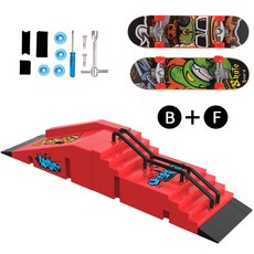 이동식 양면 자석화이트보드 미니 보드판 슬림 스탠드형 가정용 사무실 학원용 메시지 칠판, 1개, 핑크 B+F 스케이트보드 2개